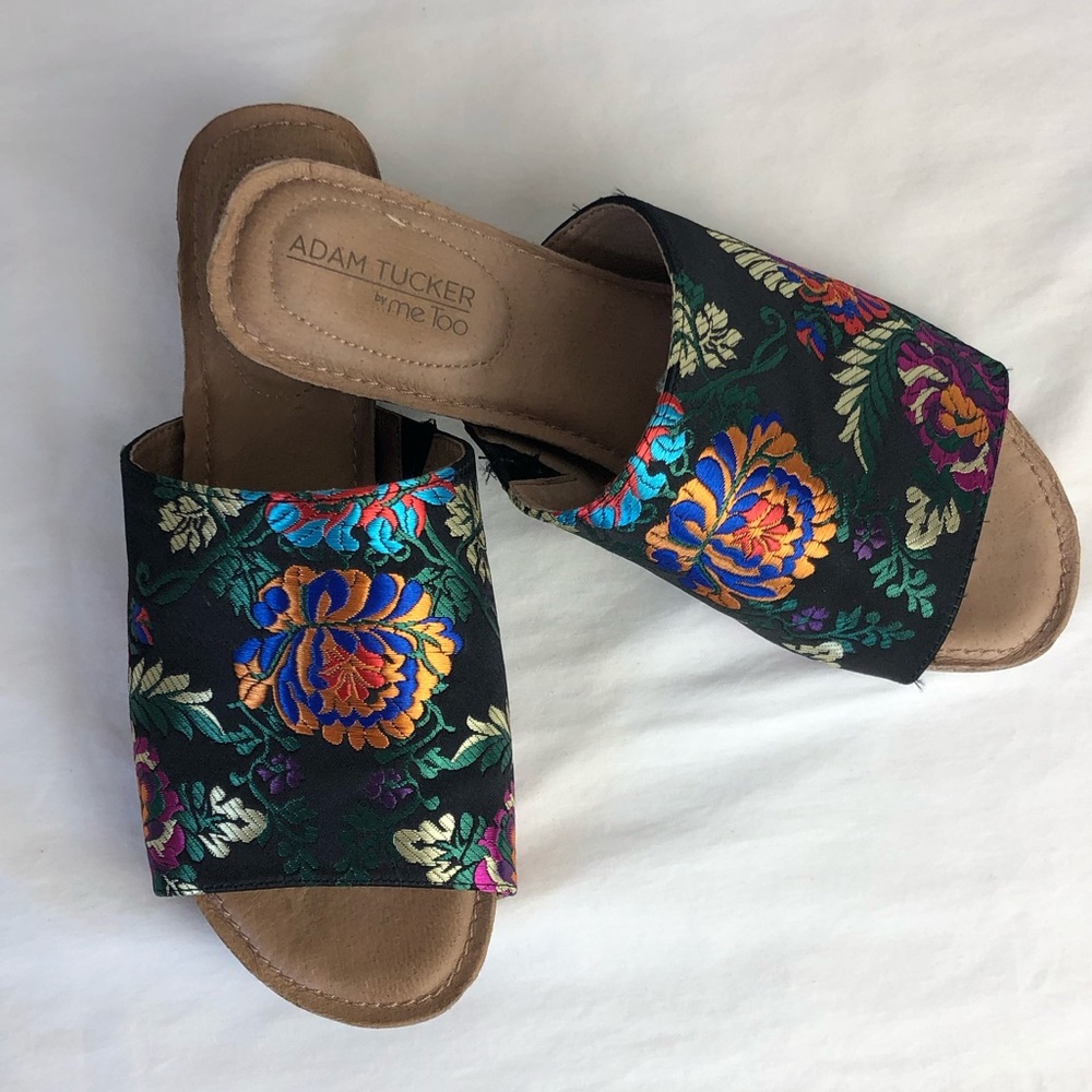ADAM TUCKER by Me Too Floral Embroidered Slides - Picture 3 of 7